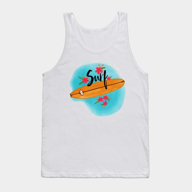 Tropical Surfboard Tank Top by Makanahele